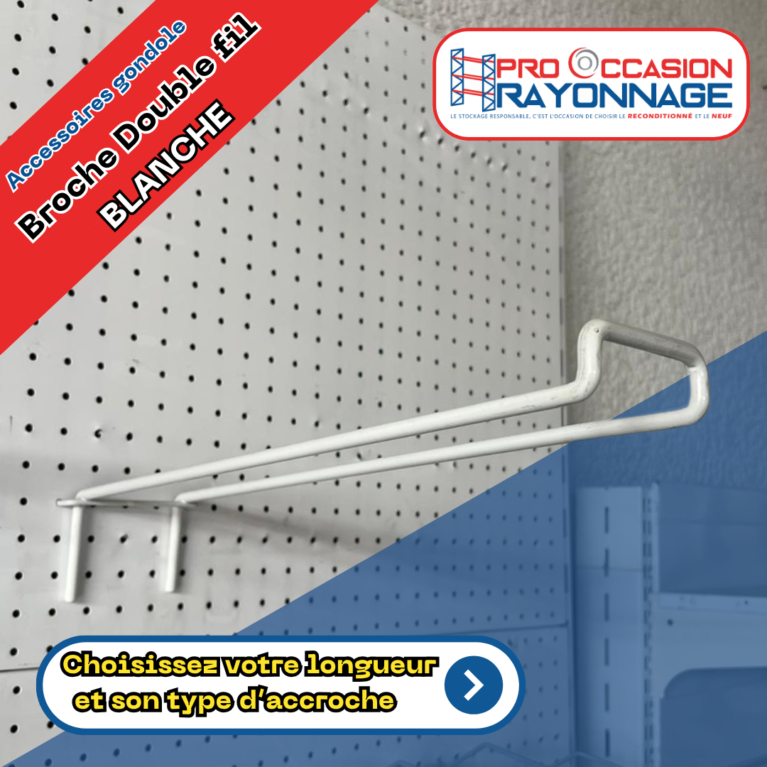 Broche double fil blanche – pour fond perforé et barre de charge 