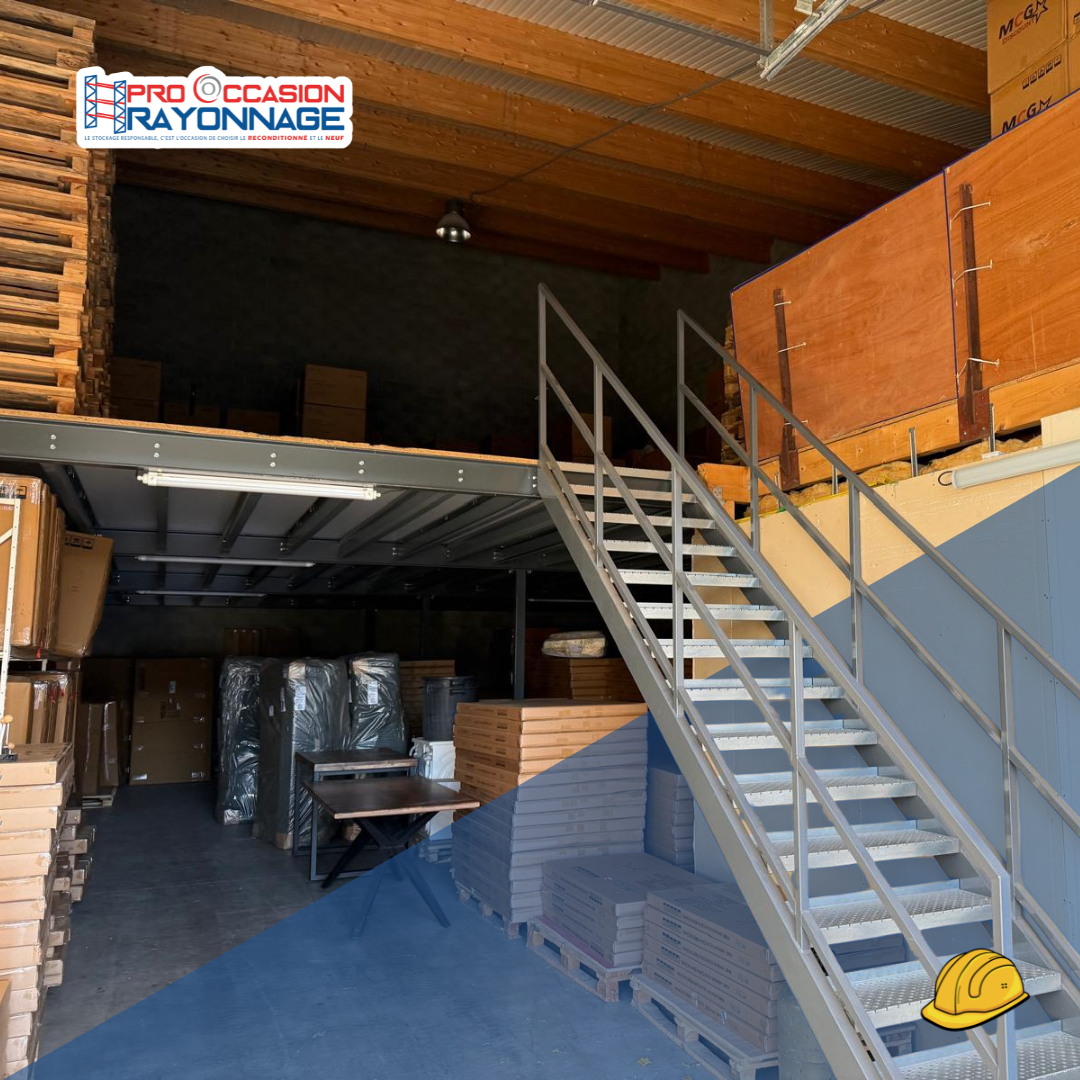 Mezzanine industrielle grise d'occasion  – 126,4 m² 