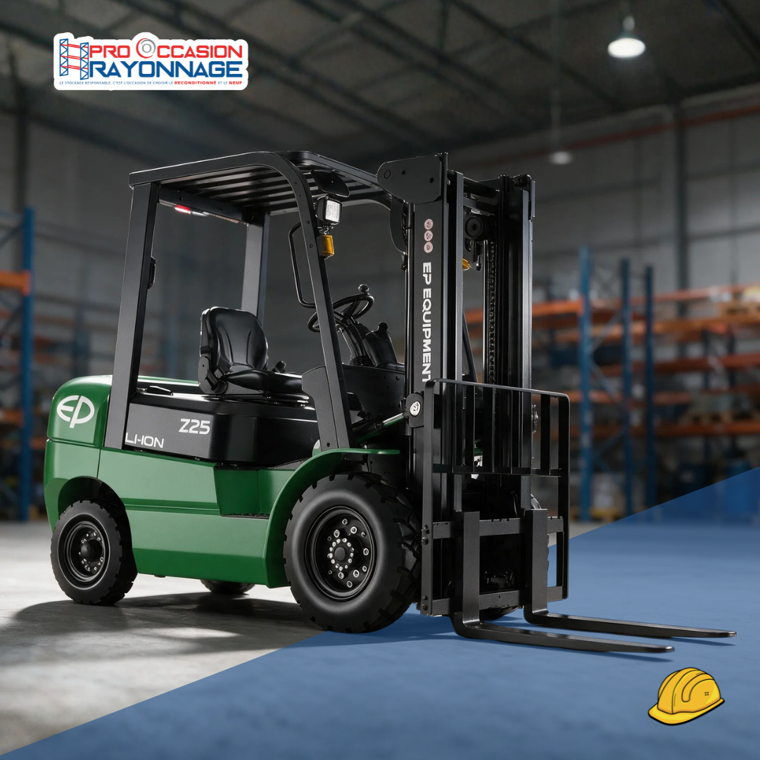 Chariot élévateur électrique reconditionné 2,5 t – mât triplex 4,8 m – EP Equipment EFXZ-251 