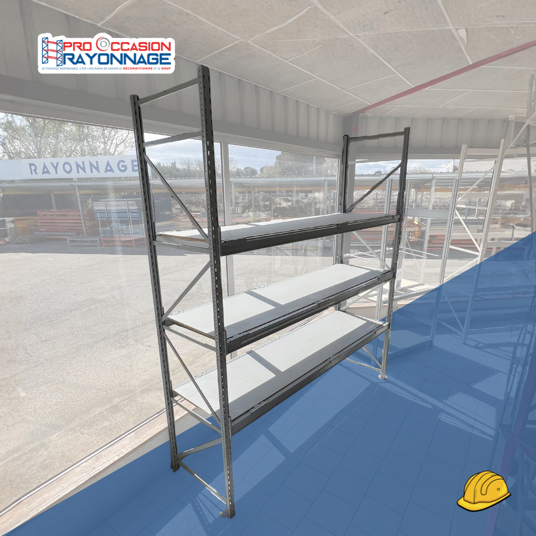 Rayonnage mi-lourd Tegormetall – H3000 mm - Profondeur configurable selon 2 dimensions 