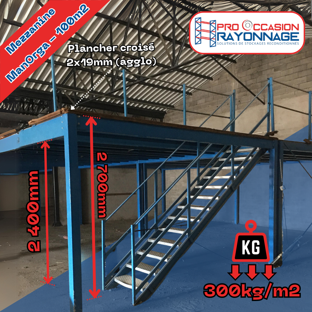 Mezzanine ManOrga 100m² - 300kg/m2 