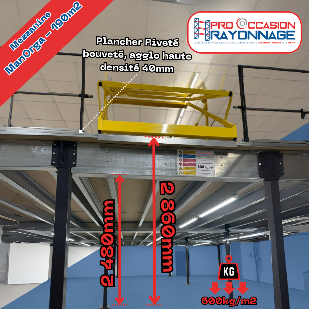 Mezzanine industrielle ManOrga - 190m² 