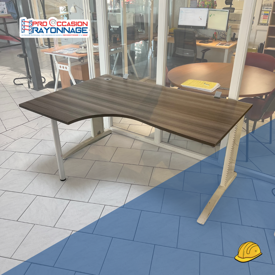 Bureau arrondi – 1600 × 1100 mm - gris - d'occasion 