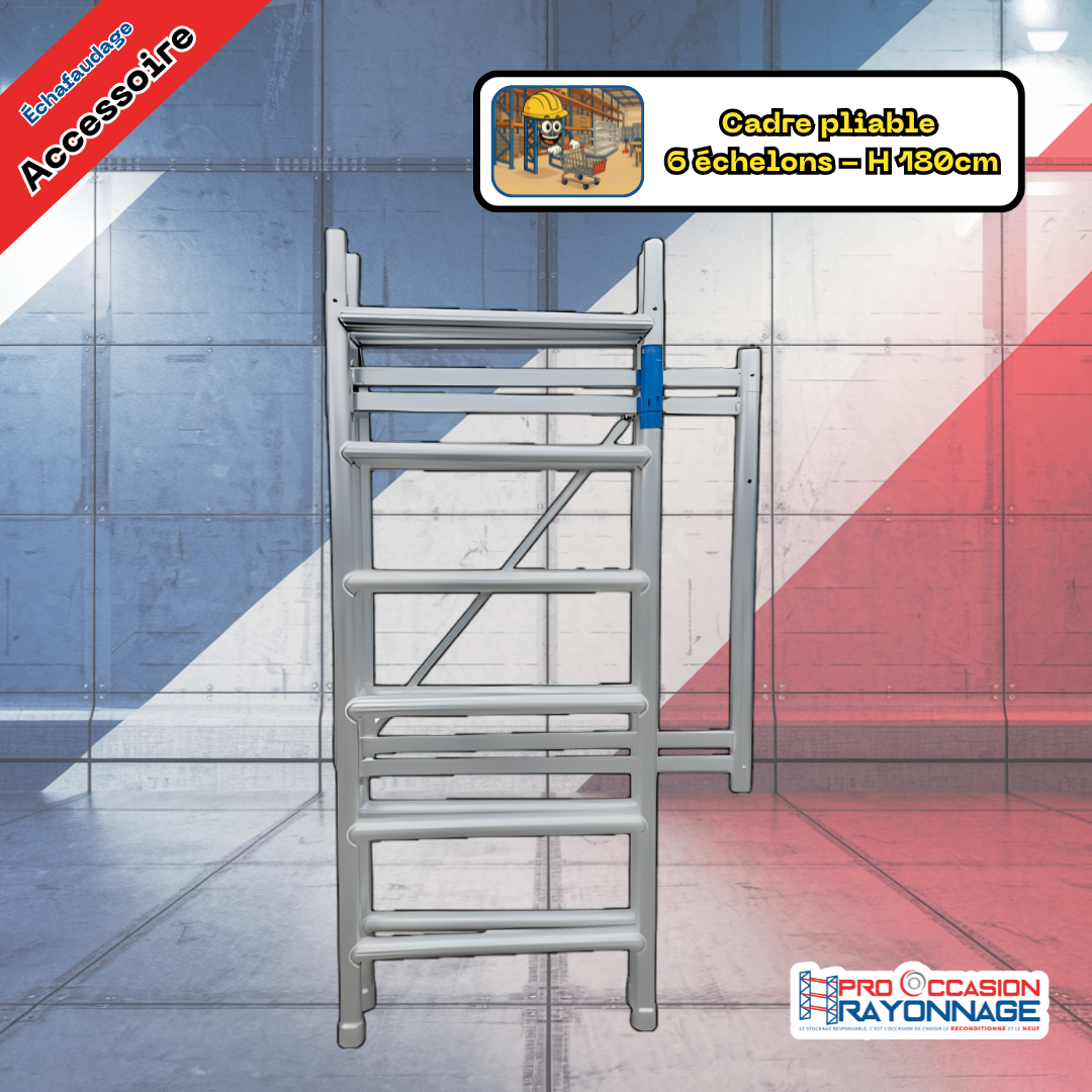 Cadre pour échafaudage pliable – 6 échelons - Hauteur 180 cm • Largeur 75 cm 