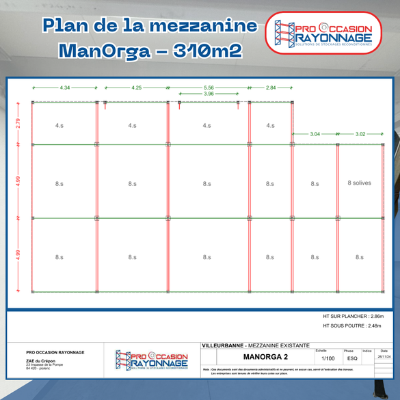 Black Friday -20% : Mezzanine industrielle ManOrga - 310m² à prix réduit !