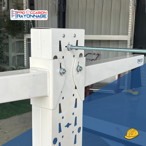 Petit cantilever double face TEGOMETALL – Blanc  Hauteur 1500 mm – 3 colonnes - 12 bras