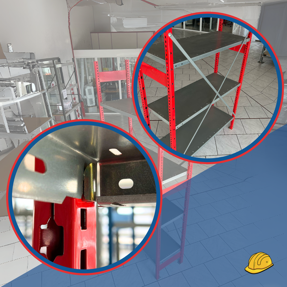 Étagère tôlée galvanisée TIXIT - Hauteur 2200mm - Profondeur 400mm - Largeur 1000mm