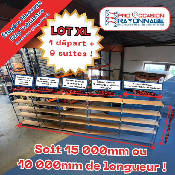 Étagère Manorga Flip Tubulaire - Configurable - [1 départ + 9 suites]  Lot XL