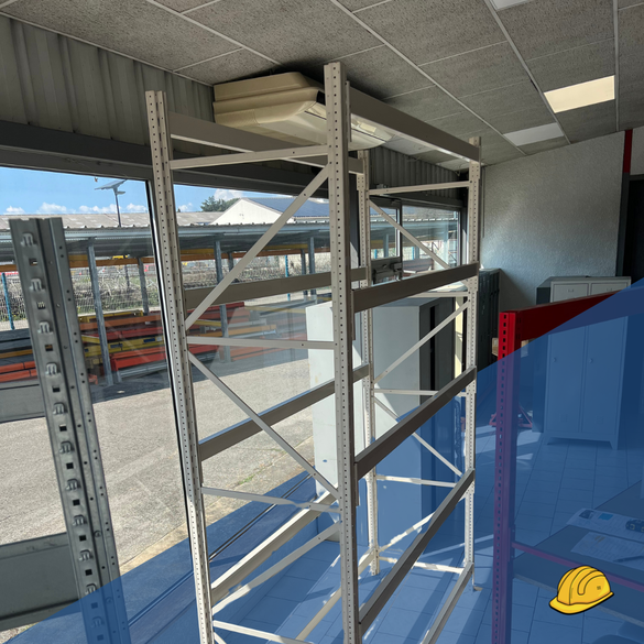 [LOT] - Rayonnage mi-lourd TEGOMETALL - H3000 x L1960 x P770 - 23 échelles + 155 lisses