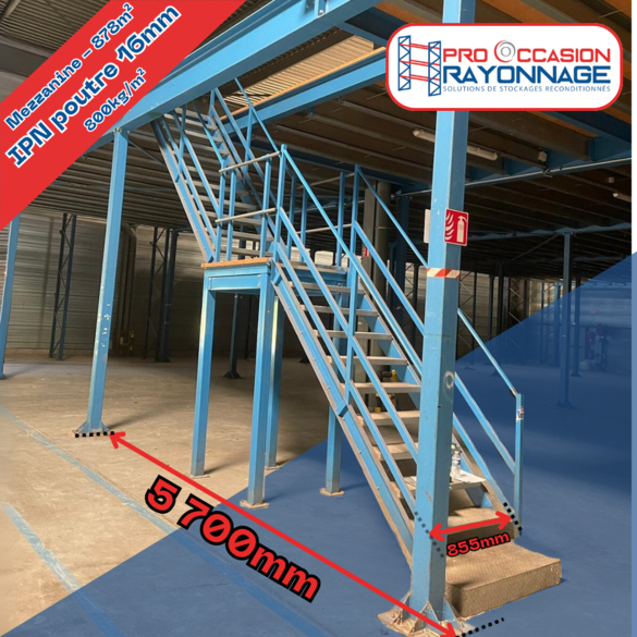 Mezzanine 878m2 - Poutre en IPN 16mm d'épaisseur - 800kg/m2