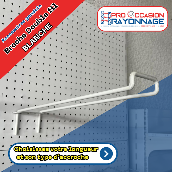 Broche double fil blanche – pour fond perforé et barre de charge