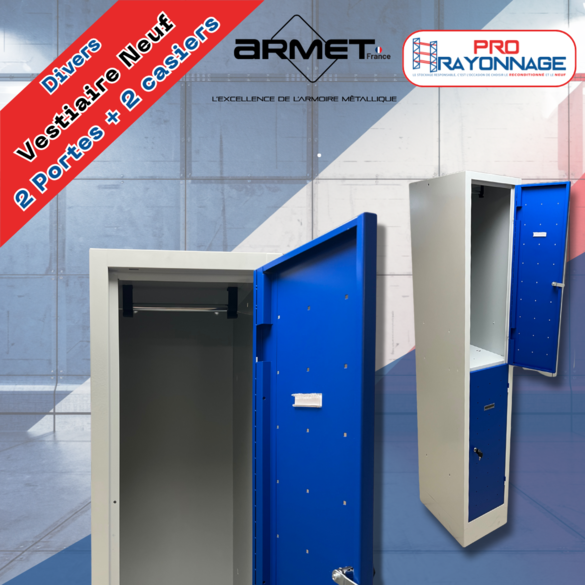 Casier penderie – 2 compartiments – Armet France - Configurable