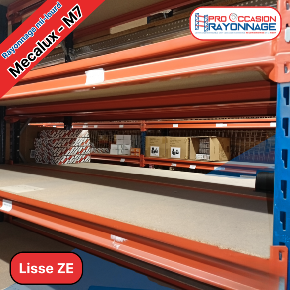 Rayonnage mi-lourd M7 –Plateau bois- Hauteur 2000 mm – Longueur à configurer