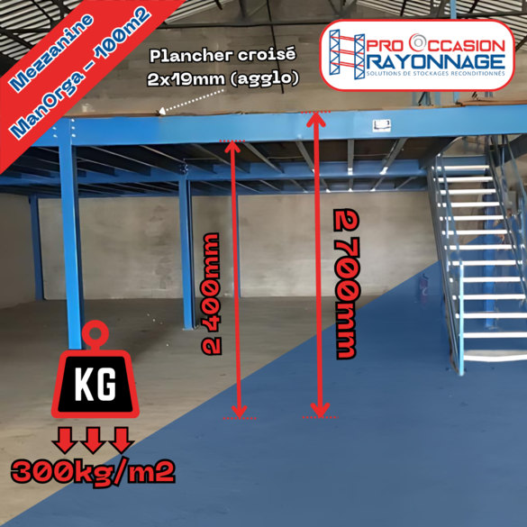 Mezzanine ManOrga 100m² - 300kg/m2