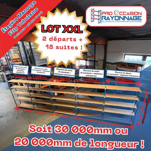 Étagère Manorga Flip Tubulaire - Configurable - [2 départs + 18 suites] Lot XXL