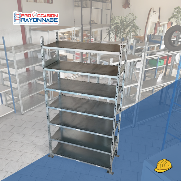 Étagère Schäfer R3000 galvanisée – H2000mm, L1000 et P400mm - 150kg/niv