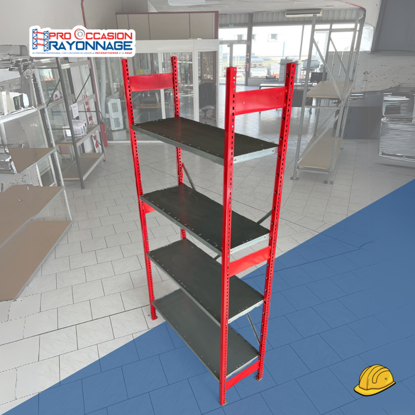 Étagère tôlée galvanisée TIXIT - Hauteur 2200mm - Profondeur 400mm - Largeur 1000mm