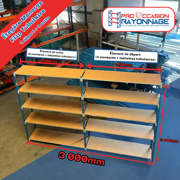 Étagère Manorga Flip Tubulaire - Configurable - [1 départ + 1 suite]