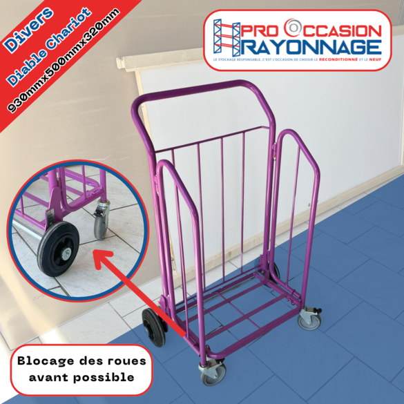 Diable porte journaux pliable - Mauve - Transport de magazine, journaux, catalogue