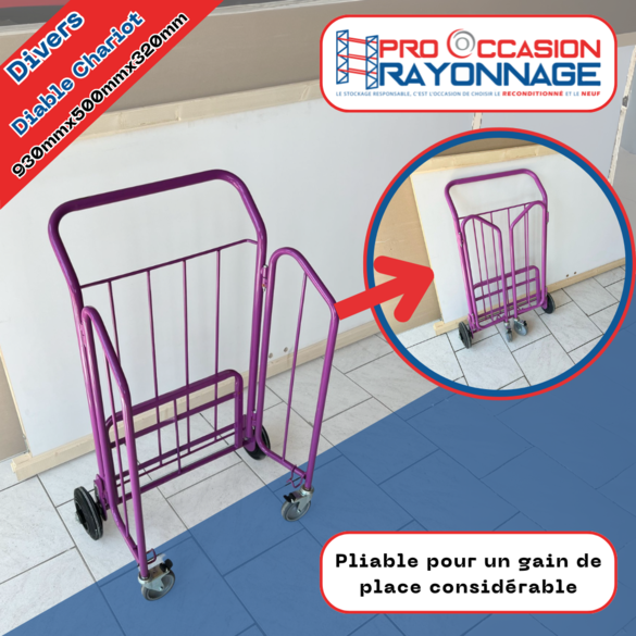 Diable porte journaux pliable - Mauve - Transport de magazine, journaux, catalogue