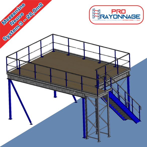 Mezzanine industrielle System 3 complète - Neuve - 28.6m2