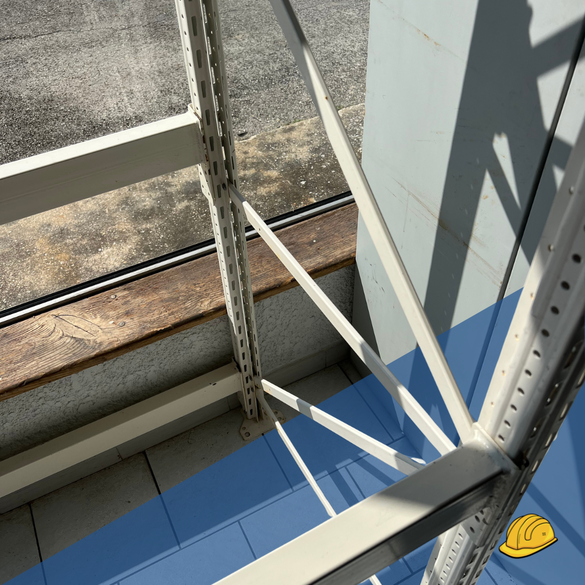 [LOT] - Rayonnage mi-lourd TEGOMETALL - H3000 x L1960 x P770 - 23 échelles + 155 lisses