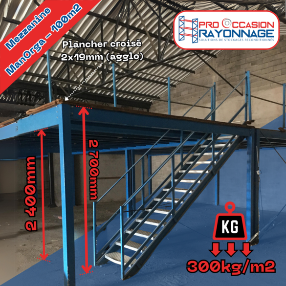 Mezzanine ManOrga 100m² - 300kg/m2