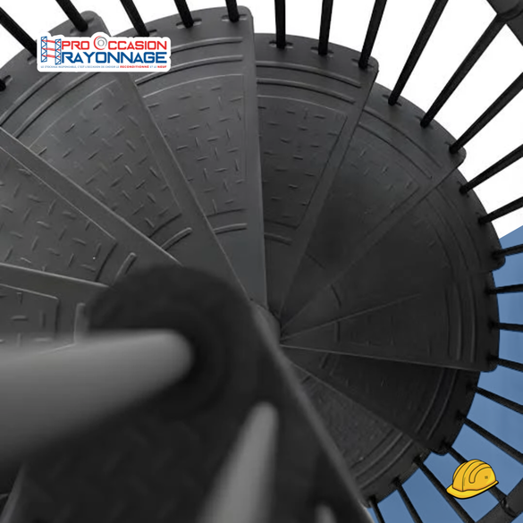 Escalier colimaçon rond NEUF – Noir laqué mat