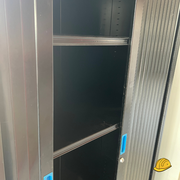 Armoire de bureau – 2 portes coulissantes – Noire